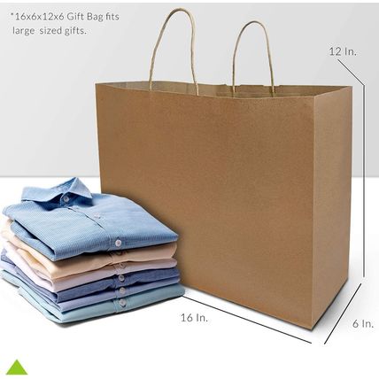 Prime Line Packaging Large Brown Paper Bags with Handles for Small Business, Ret