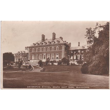 EC758 BLANDFORD - BRYANSTON SCHOOL. PRINTED POSTCARD