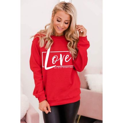 Red Valentine's Day Love Graphic Sweatshirt