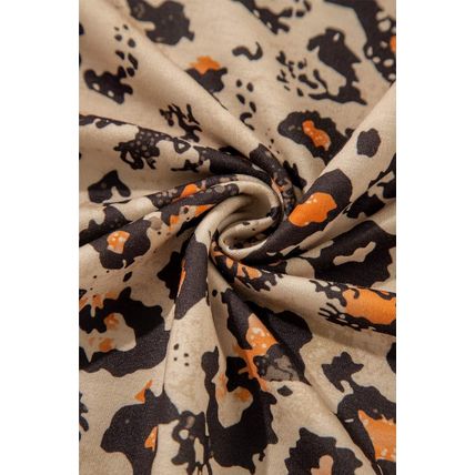 Brown Leopard Bleached Raglan Sleeve Pullover Sweatshirt