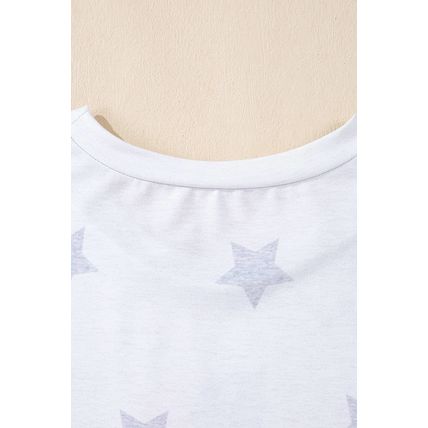 Khaki Patriotic Flag Bow Graphic Starry Round Neck T Shirt