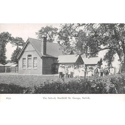 The School, Bradfield St Geoerge, Suffolk : Pawsey printed postcard 1659
