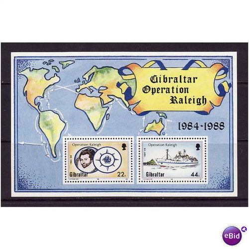 GIBRALTAR 1988 OPERATION RALEIGH MIN SHEET U/M MINT