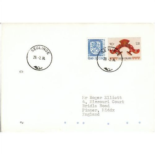 Finland Cover 1984 - SG 868 + SG 974 - Finland stamps
