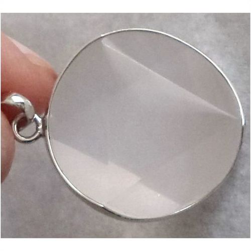 ELLE Jewelry Sterling Silver Neklace Rose Quartz faceted gemstone pendant Jewel