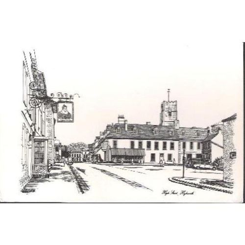 Highworth, Wiltshire - High Street - art card c.1970s