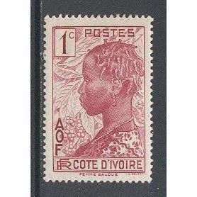 Ivory Coast.SG114 1c Baoule Woman (Carmine).Mounted Mint.Dec14