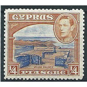 Cyprus 1938 SG151 1/4pi Ultramarine & Orange-Brown Mounted Mint ... .