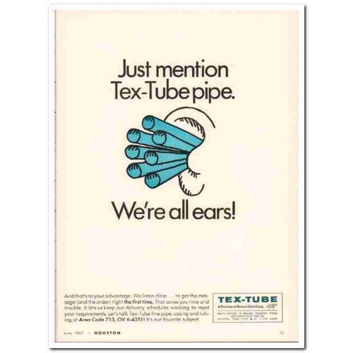 detroit steel corp 1967 tex-tube mention oilfield line pipe vintage ad