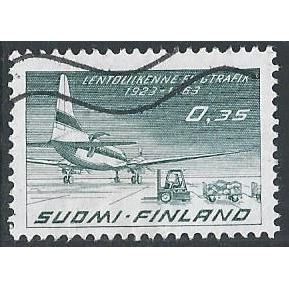 Mi 580: 35 p. deep green 40th Anniversary of Aero Oy (FINNAIR).