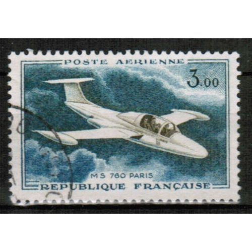 1960 France - Airmail, MS760, Paris plane 3.00fr - Sc# C38 used