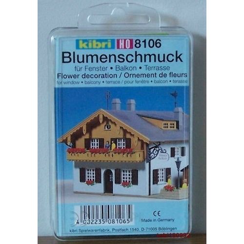 Kibri HO 8106 Assorted Flowers in Window Boxes for Windows, Balcony, Terrace NEW