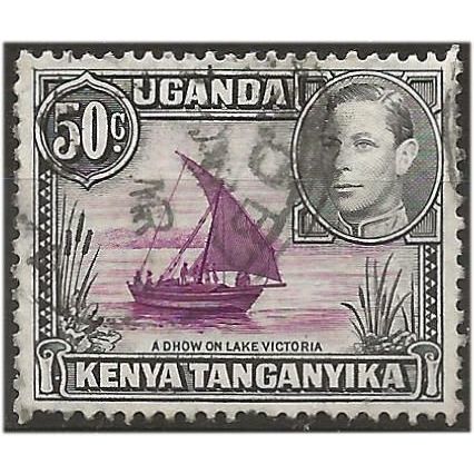 KUT 1945 SG144 50c Purple & Black Fine Used . .. .