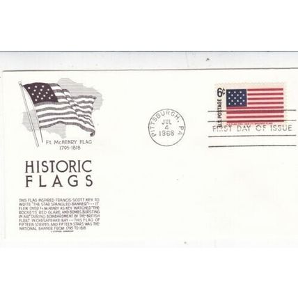 United States 1968 Ft McHenry Flag FDC Pittsburgh cancel Unaddressed VGC