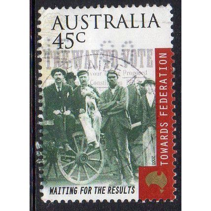 Australia 2000 Towards Federation - Waiting for the Results 45c Used