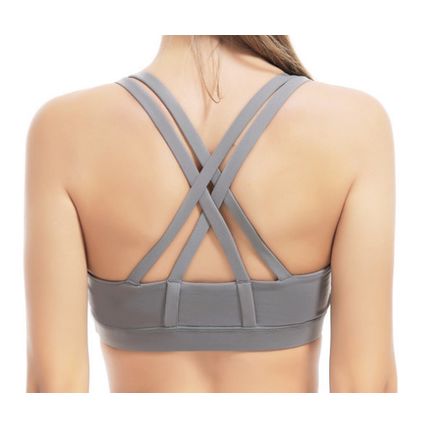 Sports Bra for Women, Criss-Cross Back Padded Strappy Sports Bras Gym