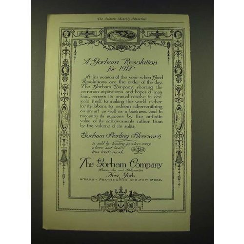 1918 Gorham Sterling Silverware Ad - A Gorham Resolution for 1918