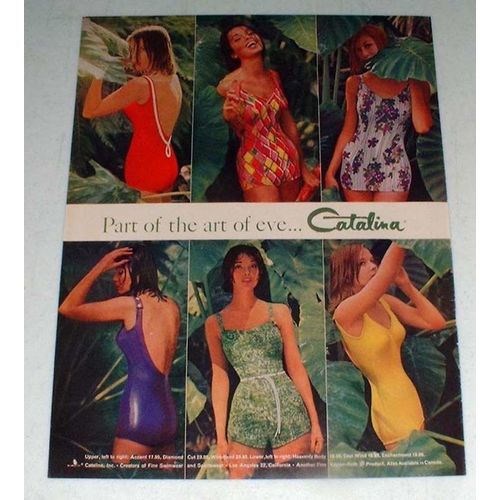 1961 Catalina Swimsuit Ad - Accent, Woodland, East Wind