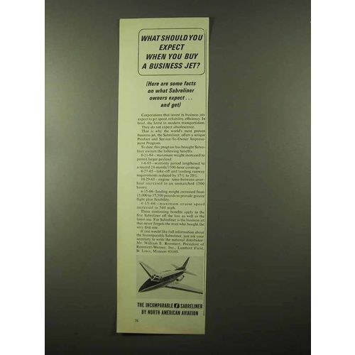 1966 North American Aviation Sabreliner Jet Ad - Expect