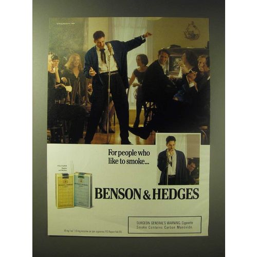 1989 Benson & Hedges Cigarettes Ad - people who like to smoke