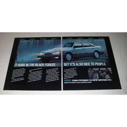 1989 Scorpio Car Ad - It Runs in the Black Forest