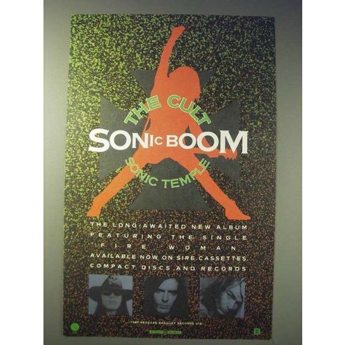 1989 The Cult Sonic Temple Album Ad - The long awaited new album featuring