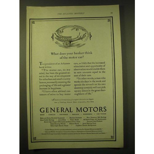 1924 General Motors Ad - What does your banker think of the motor car?