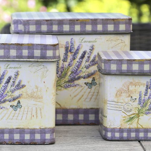 Lavendel Metalldose, Keksdose,Landhausstil, 16x19c