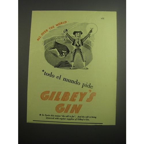 1948 Gilbey's Gin Ad - All over the world todo el mundo pide Gilbey's Gin