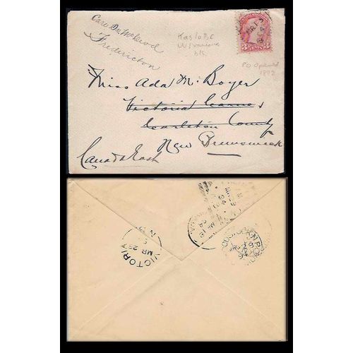 Canada " BC Kaslo SON 1894 to NB via Victoria NB EARLY