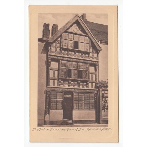 Home of John Harvard's Mother Stratford-on-Avon Postcard 1149