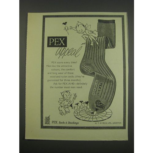 1957 Pex A140 Socks Ad - Pex Appeal