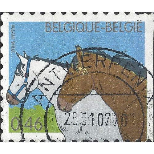 BELGIUM, HORSE, Farm Animals, blue 2006, €0.46