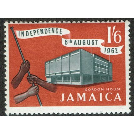 Jamaica 1962 Independence 1/6d Black and Red SG195 MM