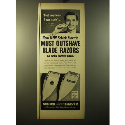 1950 Schick Shaver Ad - Best investment I ever made