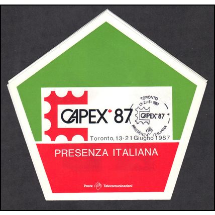 Paper Foldout Italy CAPEX '87 4 Stamps CAPEX '87 Box0043