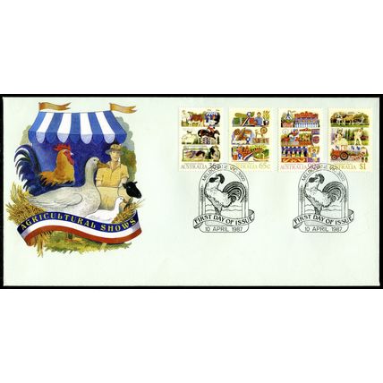 AUSTRALIA 1987 FDC Agricultural Shows 4 stamps (SG 1054 - 1057) - Melbourne PMK