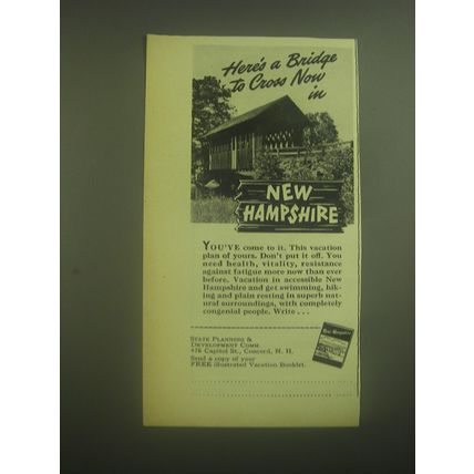 1945 New Hampshire State Planning & Development Commission Ad - Here's a bridge