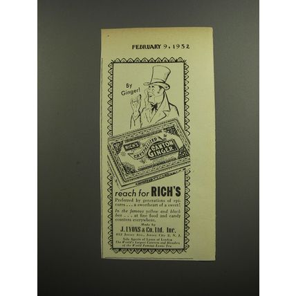 1952 Rich's Crystallized Canton Ginger Ad - By ginger!