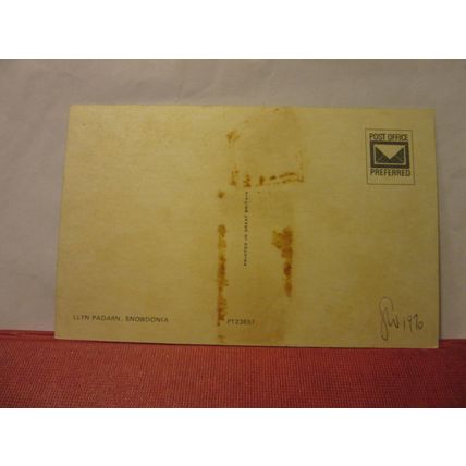 LLYN PADARN, SNOWDONIA, WALES unused postcard dated 1970 =