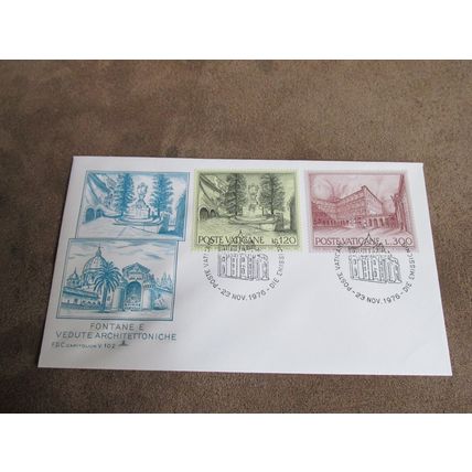 1976 Vatican FDC Postal Cover - Fontane Vedute Architettoniche