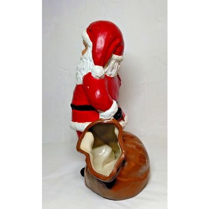 Unique 1973 Duncan Ceramic Waving Santa Christmas Planter Candy Holder Vintage