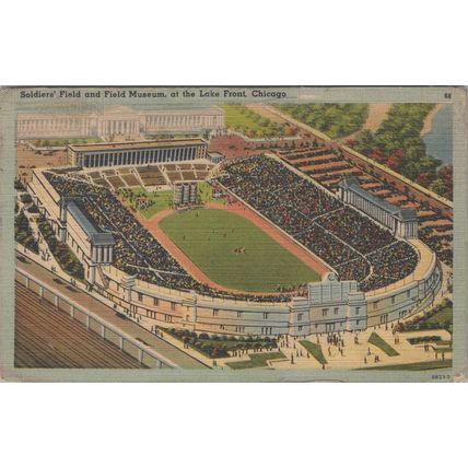 ZAYIX Postcard Soldiers' Field/Field Museum Chicago c1944 Lakefront 102022-PC25