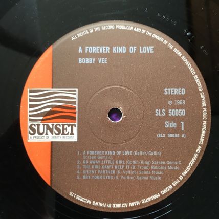 BOBBY VEE - A FOREVER KIND OF LOVE (VINYL LP, 1968)