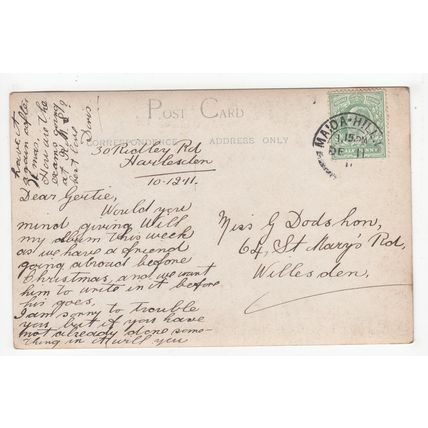 Roundwood Park Harlesden Postcard 1911 London