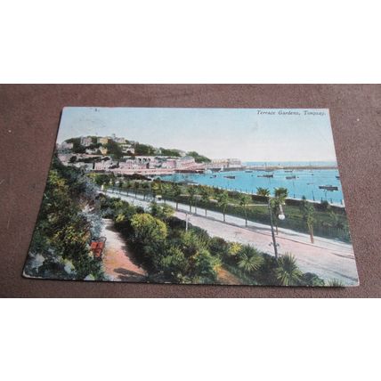 1904 fr Woodbury series Postcard - Terrace Gardens, Torquay - Devon
