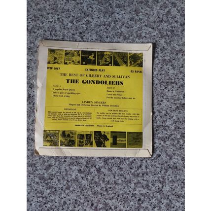 The Linden Singers – The Best Of Gilbert And Sullivan, The Gondoliers (7")