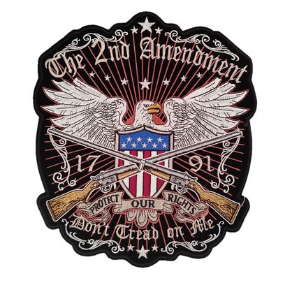 Large Iron On Patch Eagle USA 2nd Amendment Bill of Rights 26cm x 30cm Sew P424