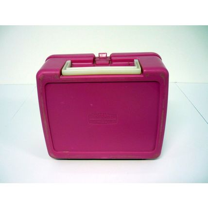 Barbie Hollywood Lunchbox Vintage Pink Plastic Lunch Box w/Thermos 1988