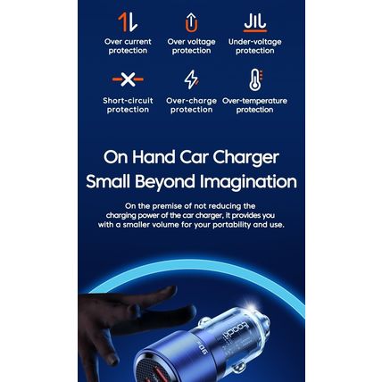 90W 45W 12-24v 65W USB C Car Charger QC4.0 2 PD Port 100W Cable for Laptop Phone